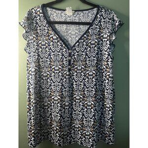 Emi & Joe Womens Textured Tank Blouse Size Large Lightweight Casual Summer Top